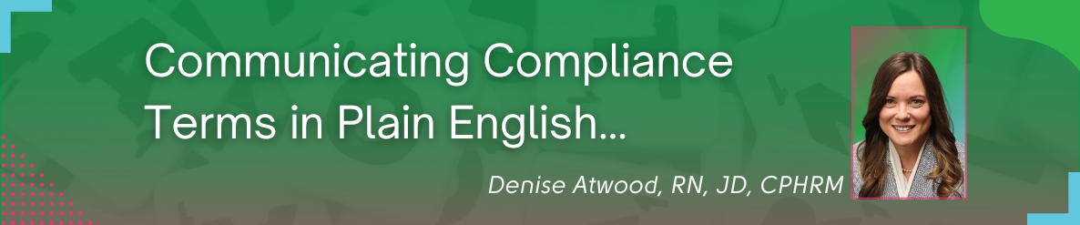communicate compliance terms in plain english